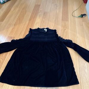 Joie navy Velvet Blouse